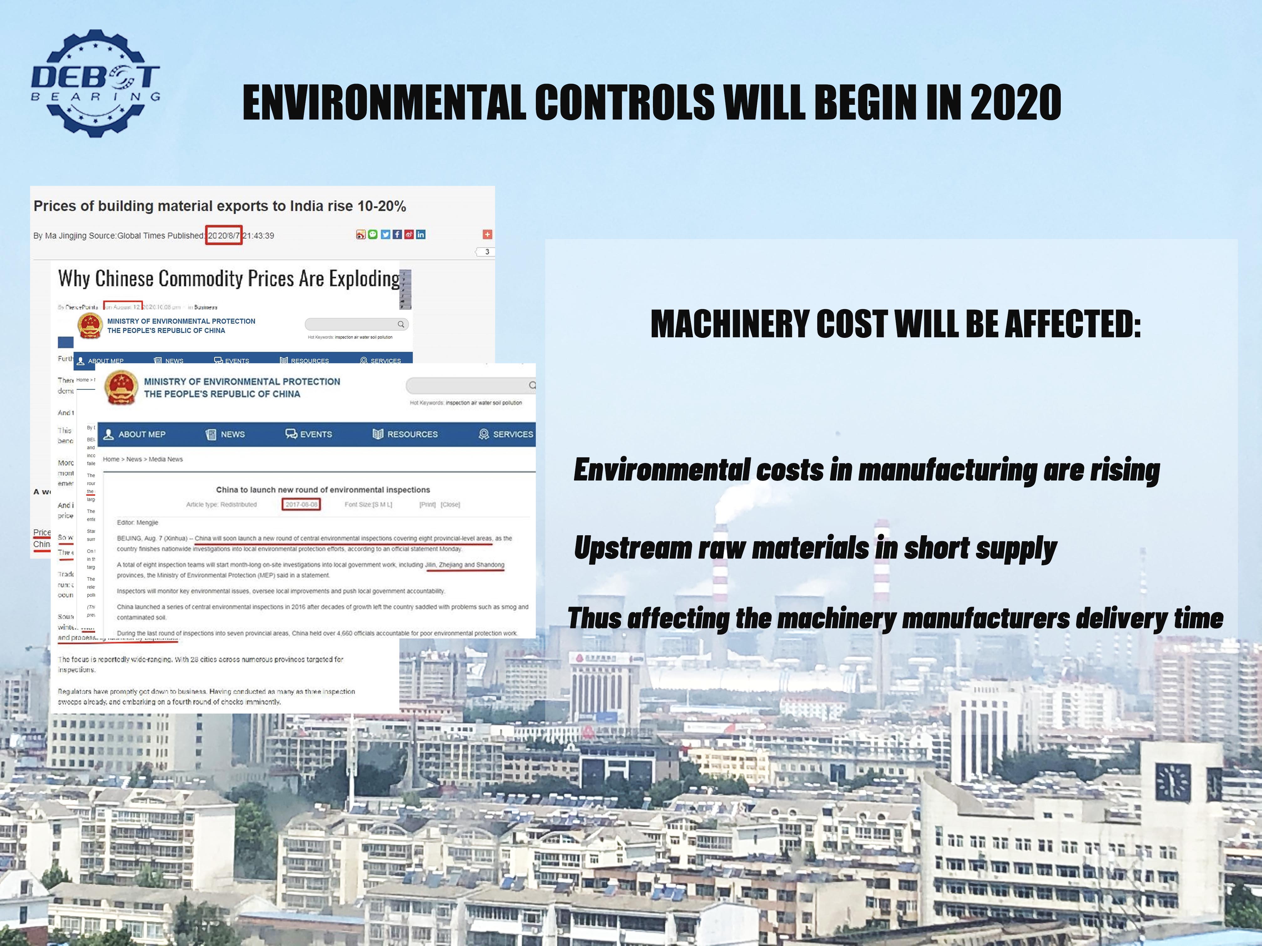 Environmental controls will begin in 2020